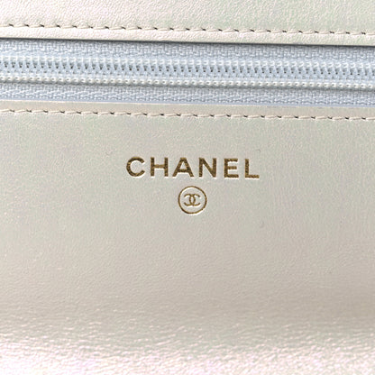 Chanel Iridescent Calfskin Quilted Chanel 19 Wallet On Chain WOC White 6 of 13