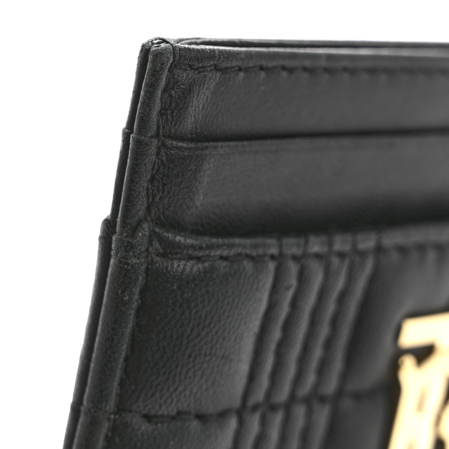 Lambskin Quilted Small Lola Card Holder Black