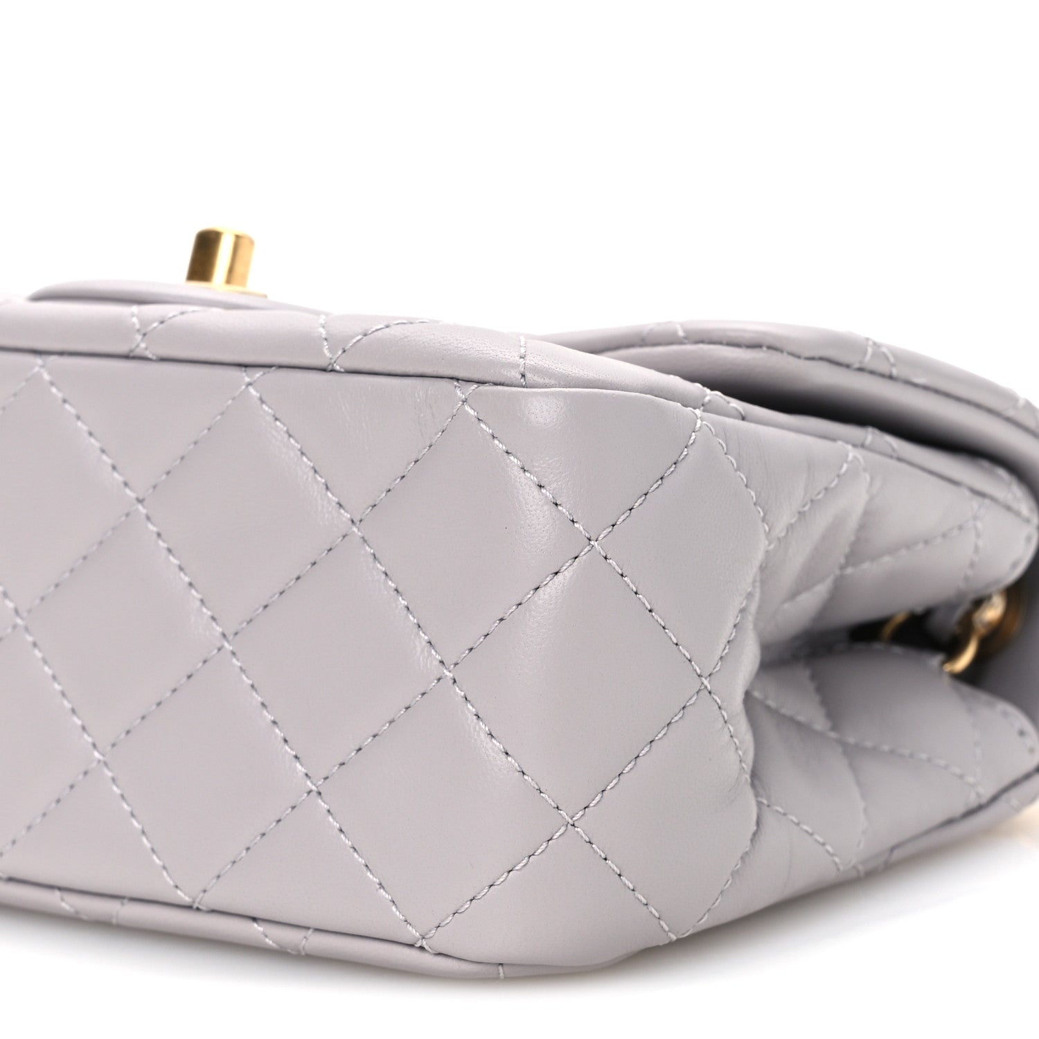 Chanel Lambskin Quilted Mini Pearl Crush Flap Light Grey 11 of 11