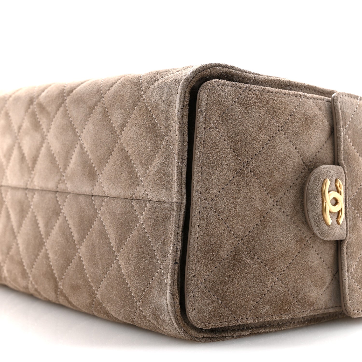 Chanel Suede Quilted Small Chanel 25 Handbag Dark Grey 10 of 11