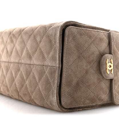 Chanel Suede Quilted Small Chanel 25 Handbag Dark Grey 10 of 11