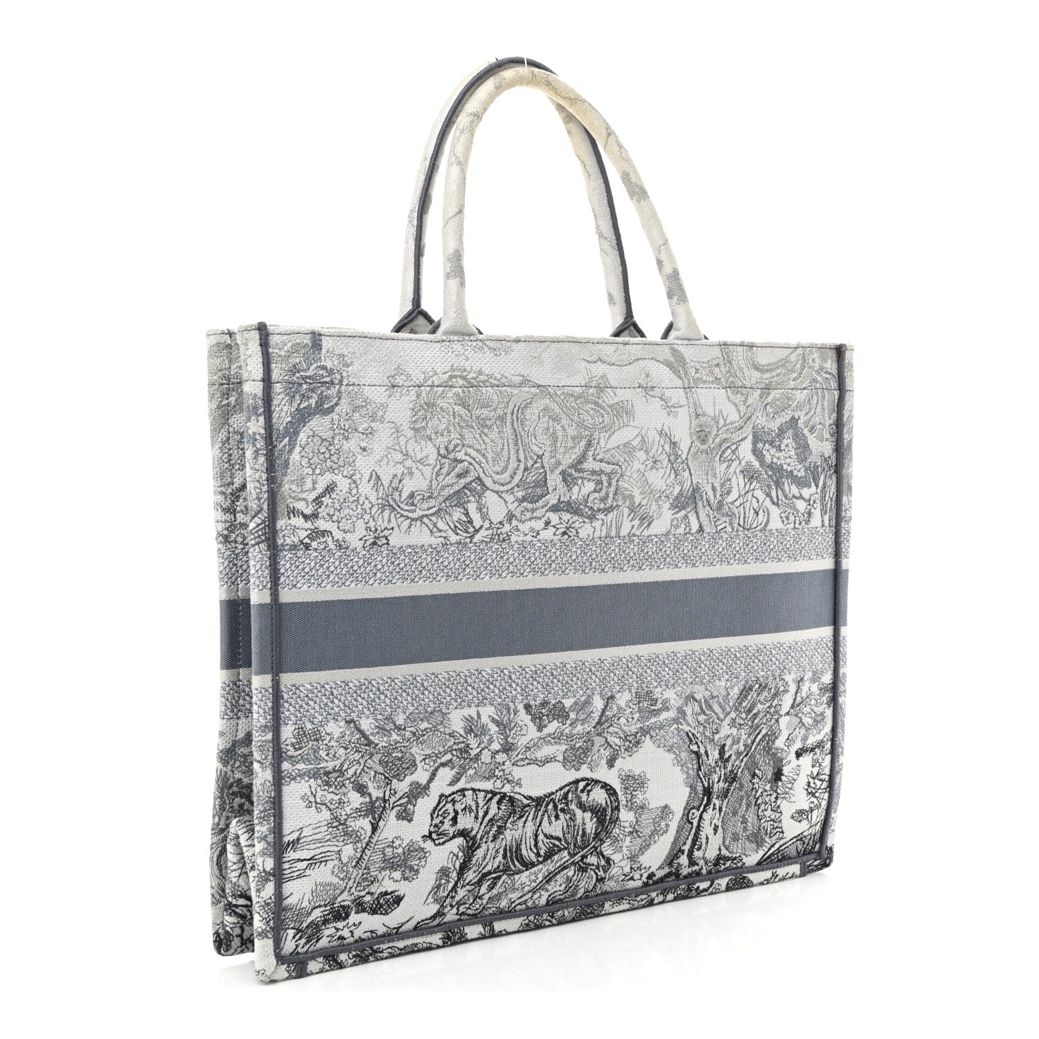Christian Dior Gradient Canvas Embroidered Large Dioriviera Toile De Jouy Book Tote Blue 3 of 9
