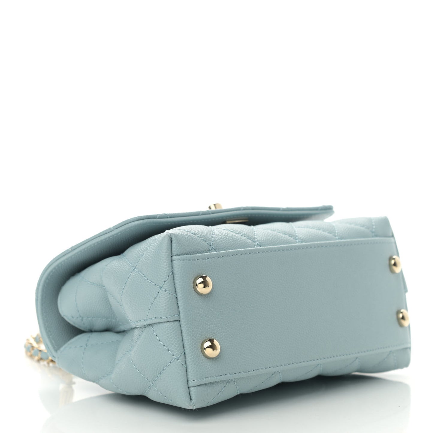 Caviar Quilted Extra Mini Coco Handle Flap Light Blue