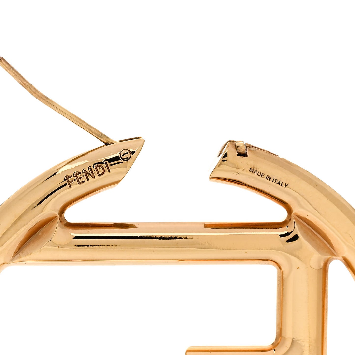 Metal FF Hoop Earrings Gold Silver