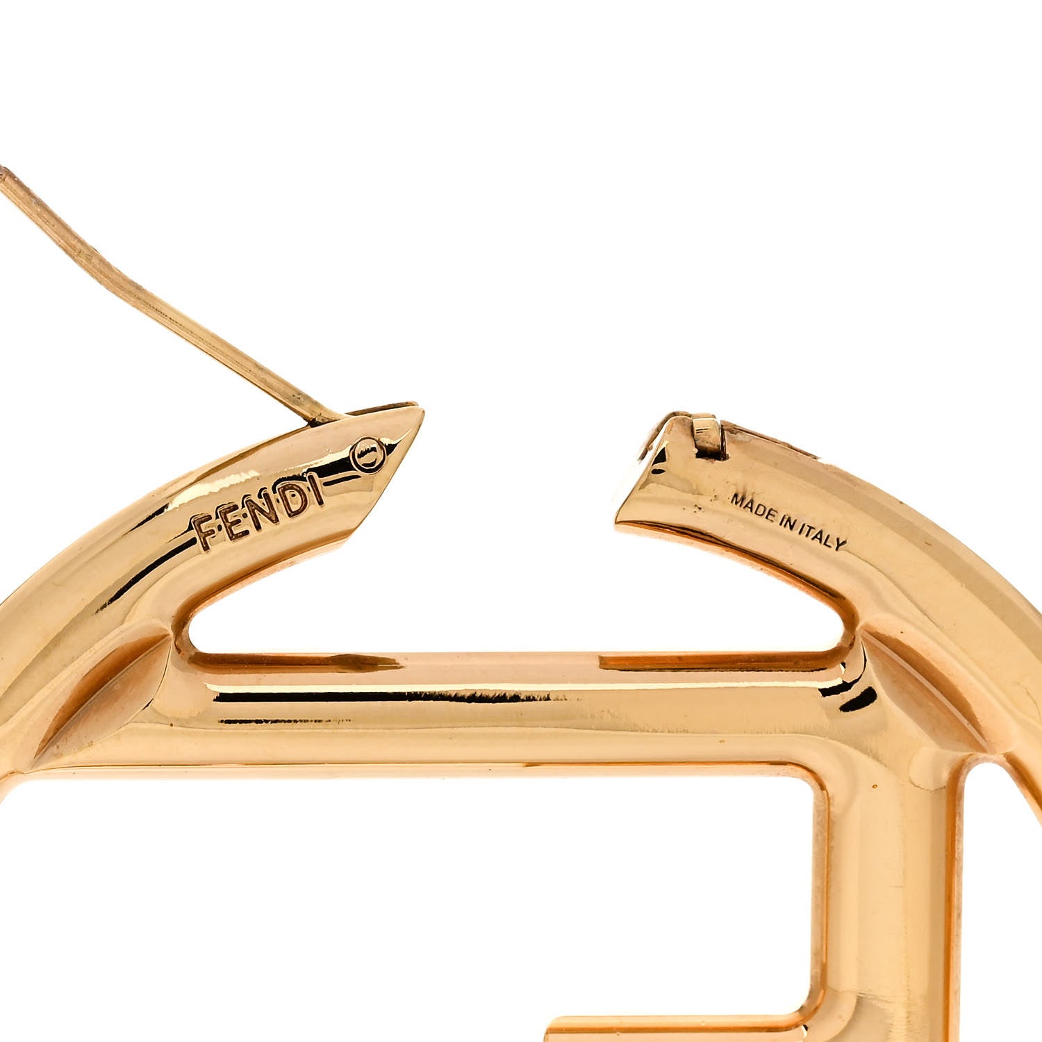 Fendi Metal FF Hoop Earrings Gold Silver 4 of 4