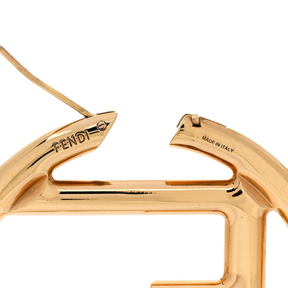 Fendi Metal FF Hoop Earrings Gold Silver 4 of 4