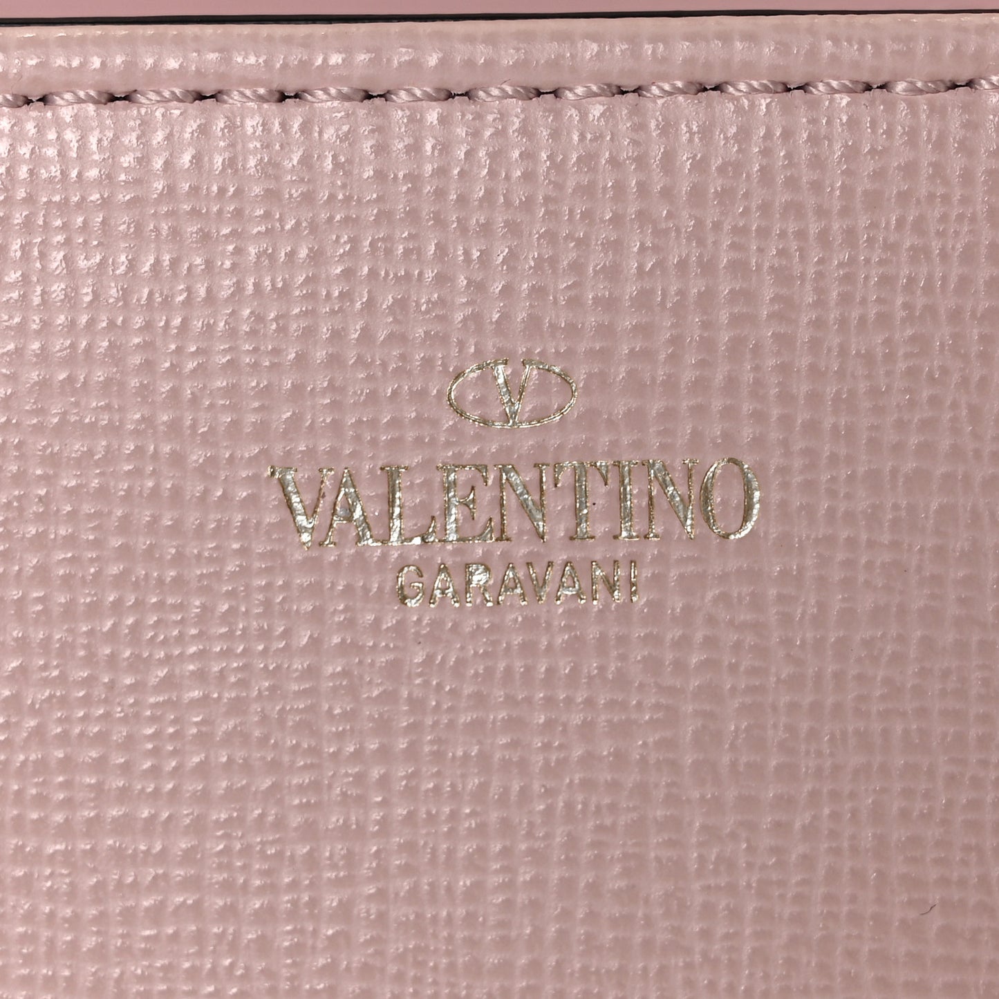 Grainy Calfskin VLogo Stud Sign Shoulder Bag Rose Quartz