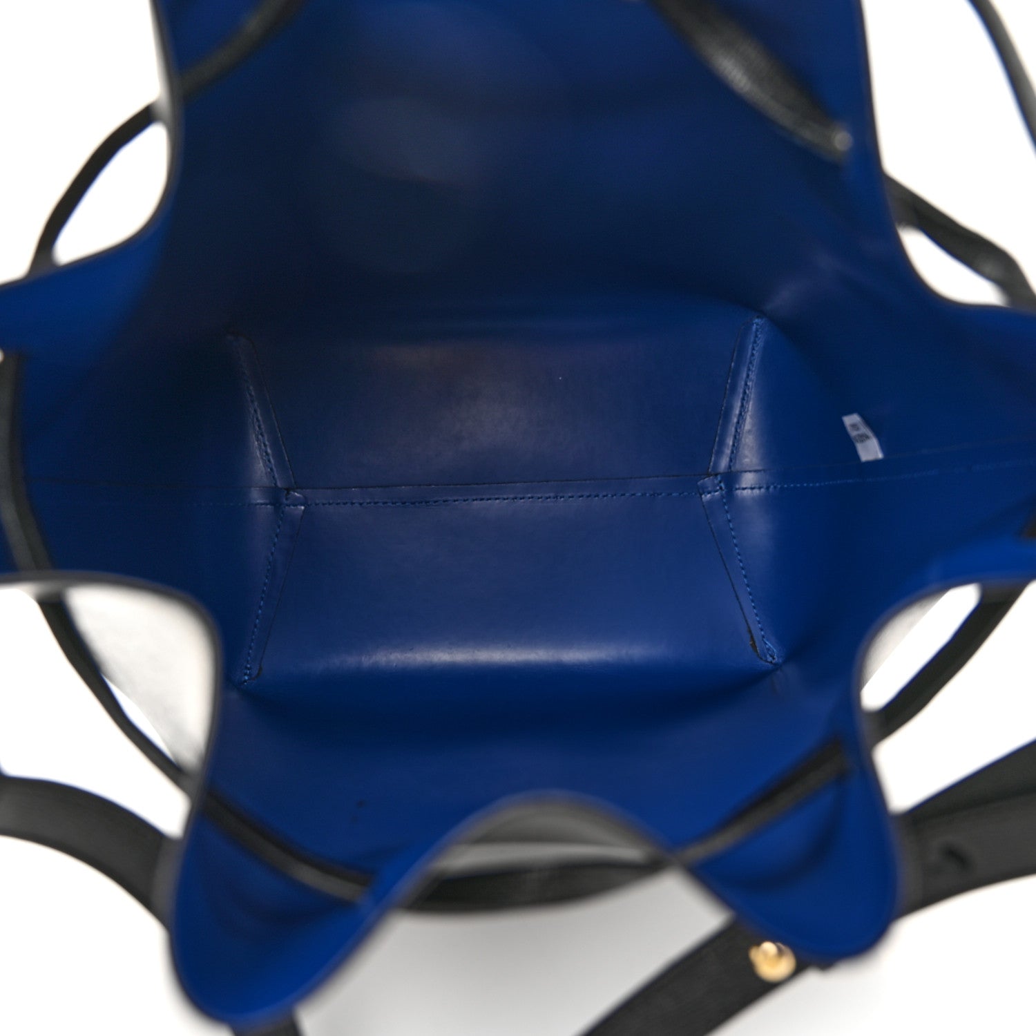 Mansur Gavriel Calfskin Mini Bucket Bag Black Royal Blu 6 of 12