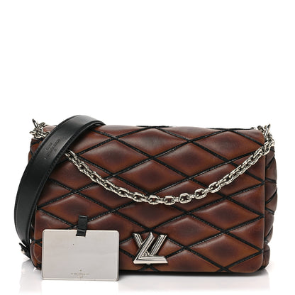 Louis Vuitton Lambskin Malletage GO-14 MM Brown 1 of 7