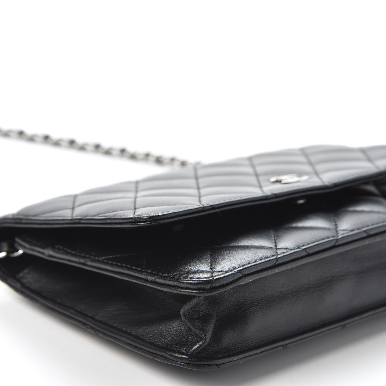 Chanel Lambskin Quilted Wallet On Chain WOC Black 5 of 10