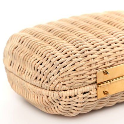 Alexander McQueen Woven Straw Four Ring Chain Knuckle Clutch Natural 8 of 9