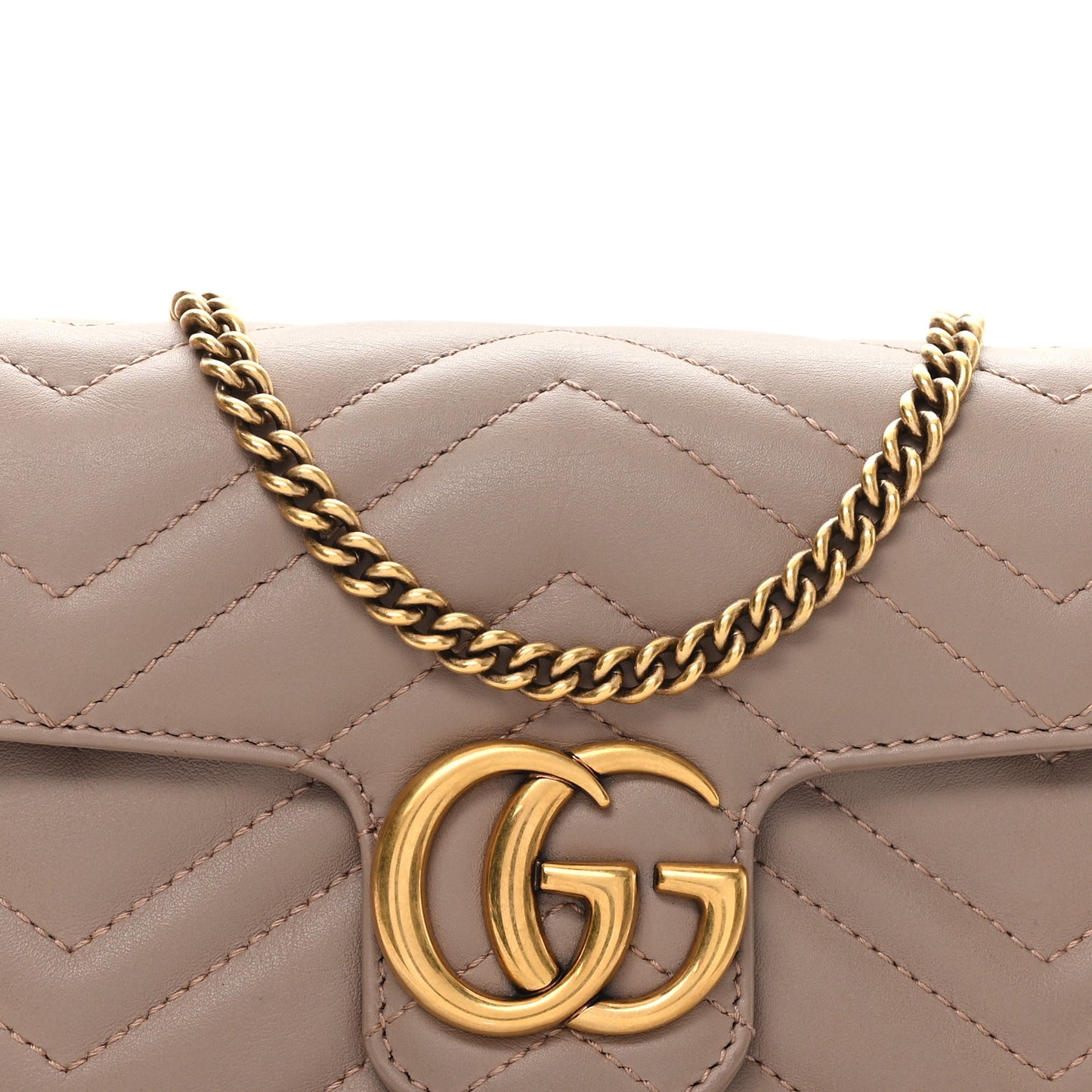 Calfskin Matelasse Super Mini GG Marmont Shoulder Bag Porcelain Rose