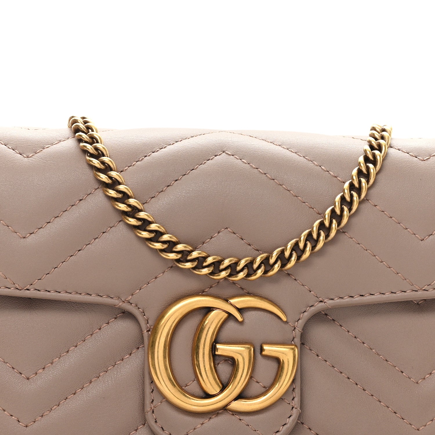 Gucci Calfskin Matelasse Super Mini GG Marmont Shoulder Bag Porcelain Rose 8 of 10
