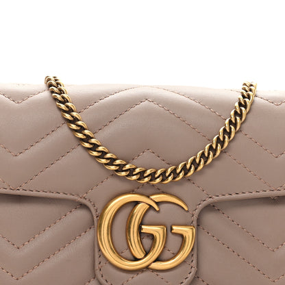 Gucci Calfskin Matelasse Super Mini GG Marmont Shoulder Bag Porcelain Rose 8 of 10