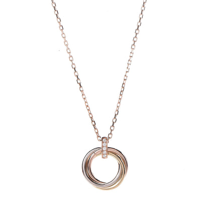 Cartier 18K Pink White Yellow Gold Diamond Trinity Pendant Necklace 4 of 7