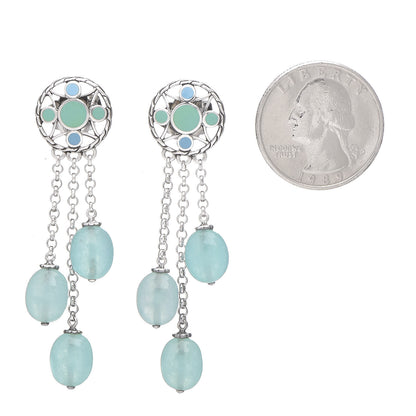 John Hardy Sterling Silver Enamel Quartzite Drop Earrings 2 of 4
