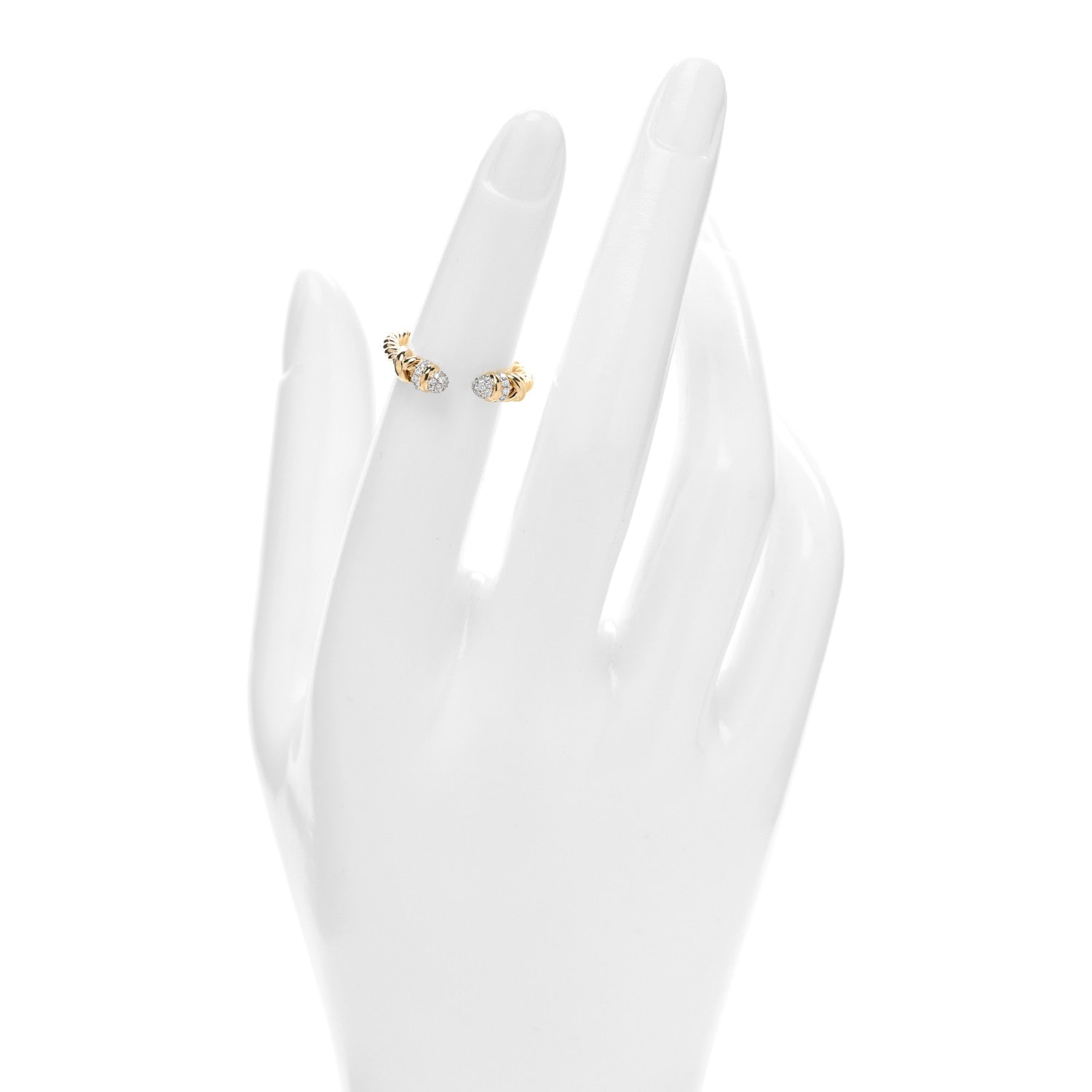 David Yurman 18K Yellow Diamond Petite Helena Open Ring 49 5 2 of 5