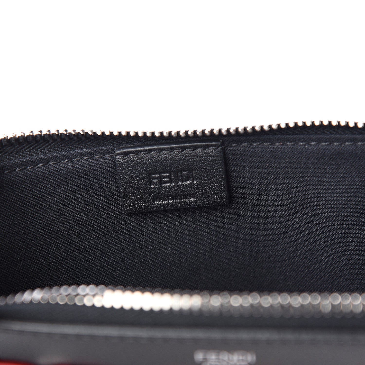 Fendi Vitello Heart Zip Around Pouch Black 5 of 6