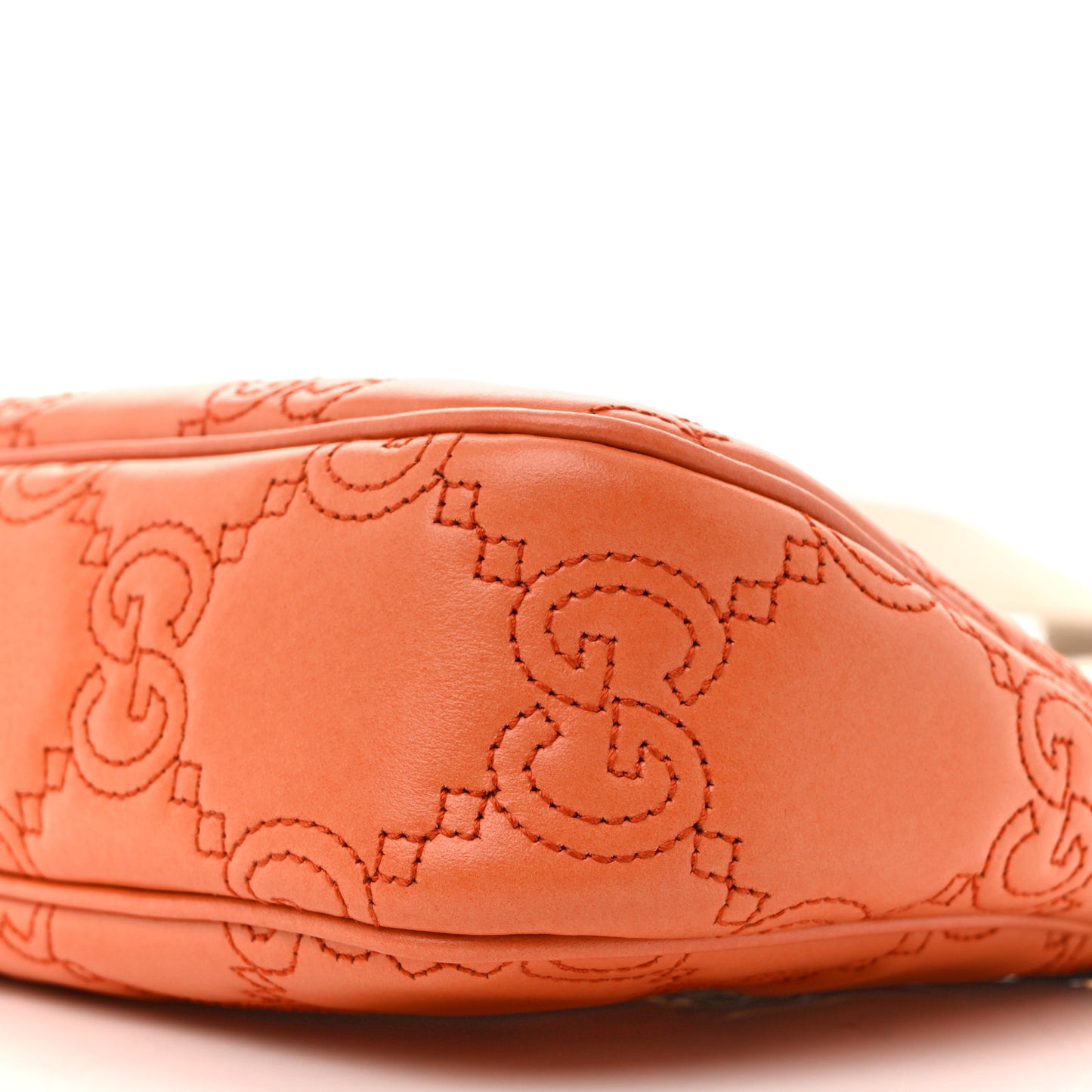 Calfskin GG Matelasse Chain Handbag Deep Orange Natural
