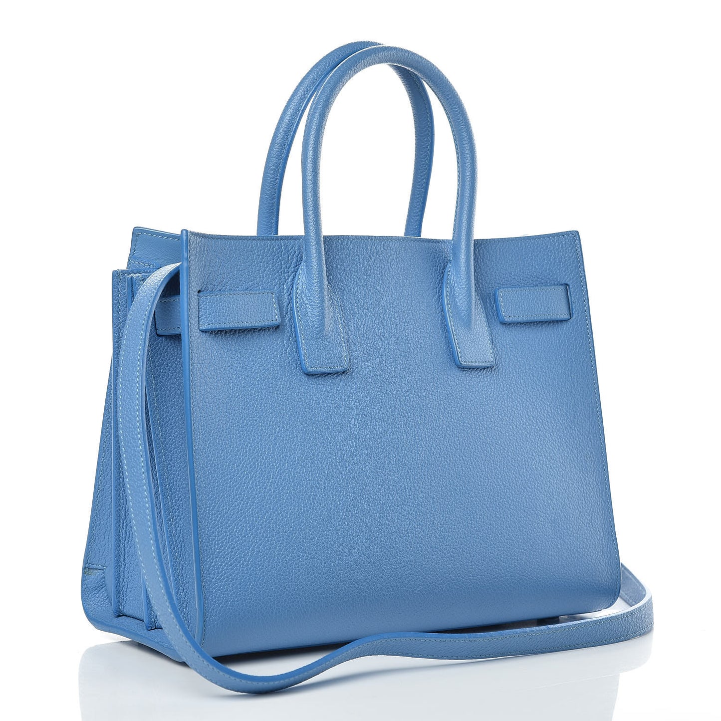 Grained Calfskin Baby Sac De Jour Blue Clair