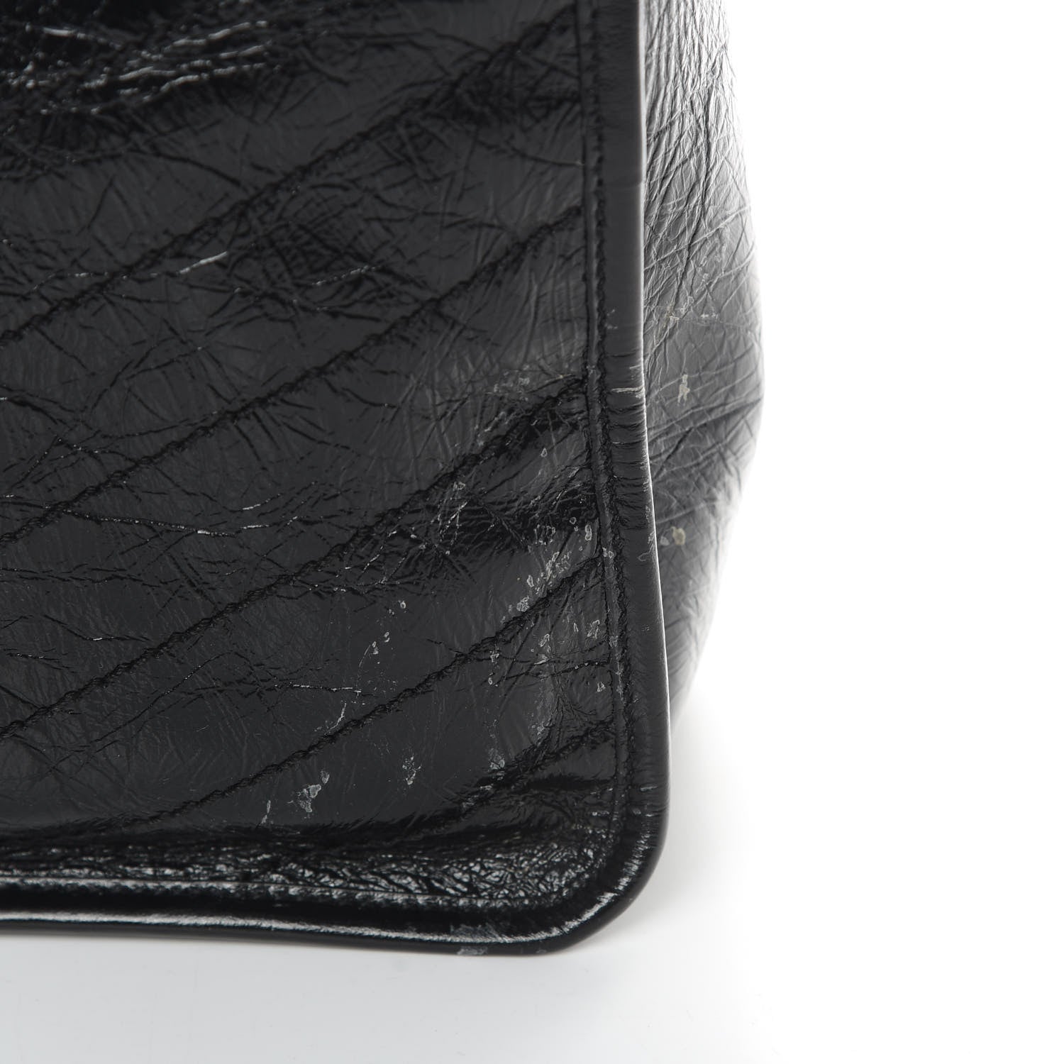 Saint Laurent Crinkled Calfskin Matelasse Monogram Large Niki Chain Satchel Black 19 of 20