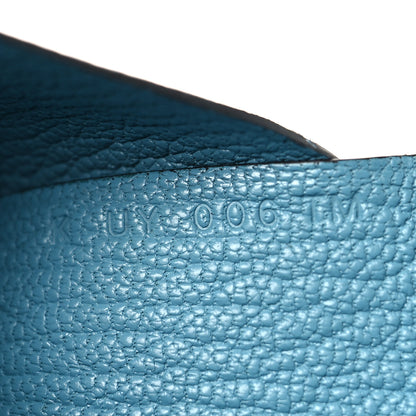 Hermes Chevre Mysore Duo Calvi Card Case New Blue Jean 7 of 8