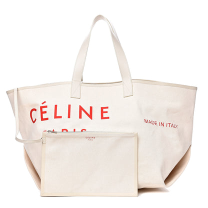 Celine Textile Medium Made In Tote Natural Red 1 of 13