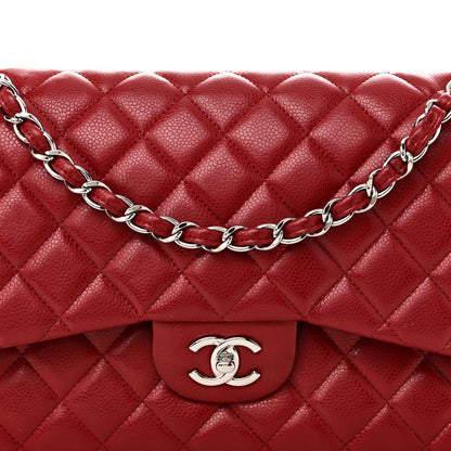 Chanel Caviar Quilted Jumbo Double Flap Dark Red 8 of 10