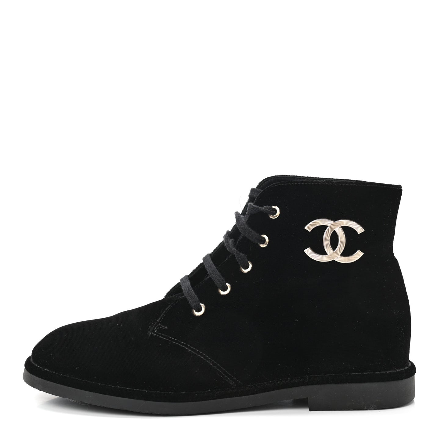Velvet CC Lace Up Boots 38.5 Black