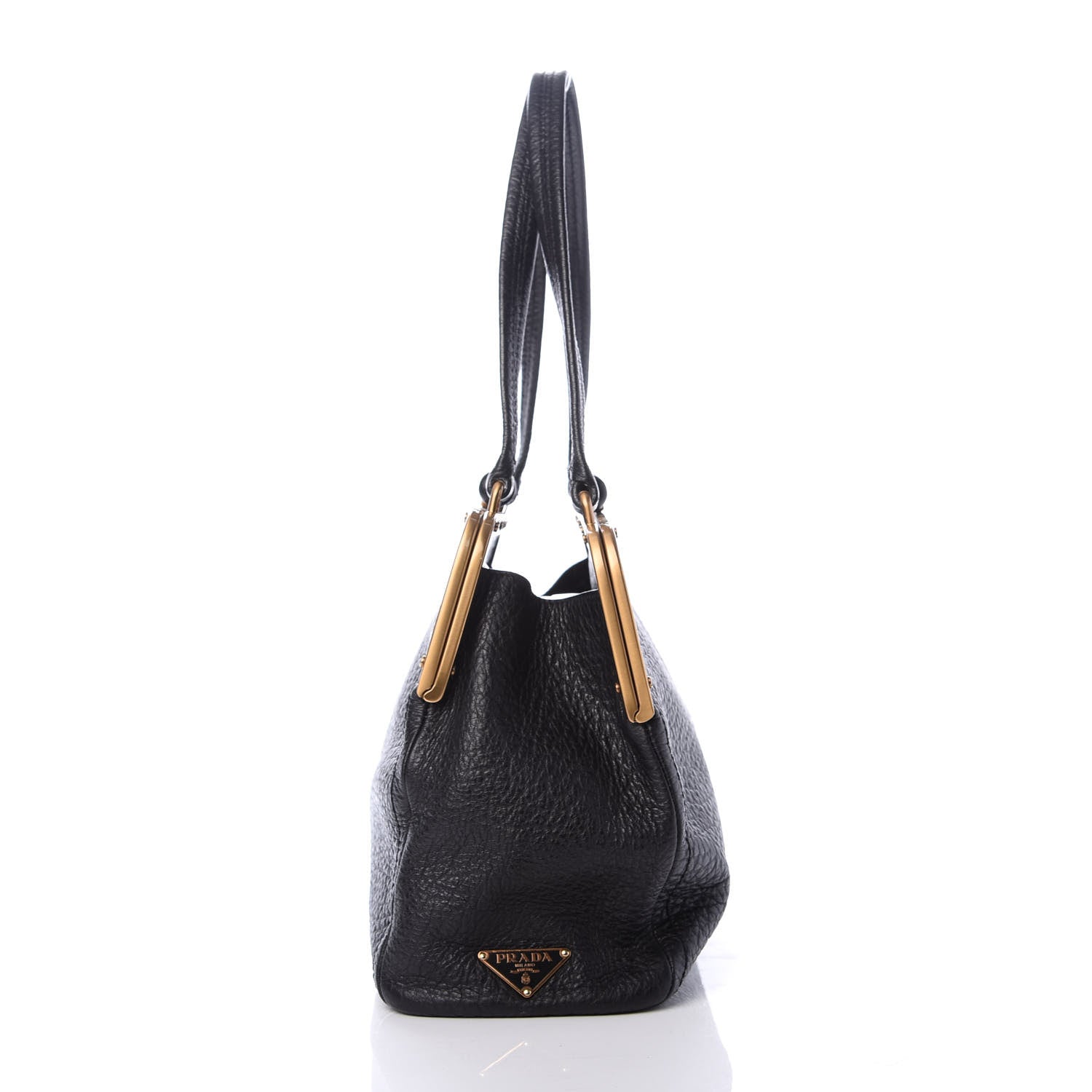 Prada Cervo Antik Frame Bag Black 9 of 9