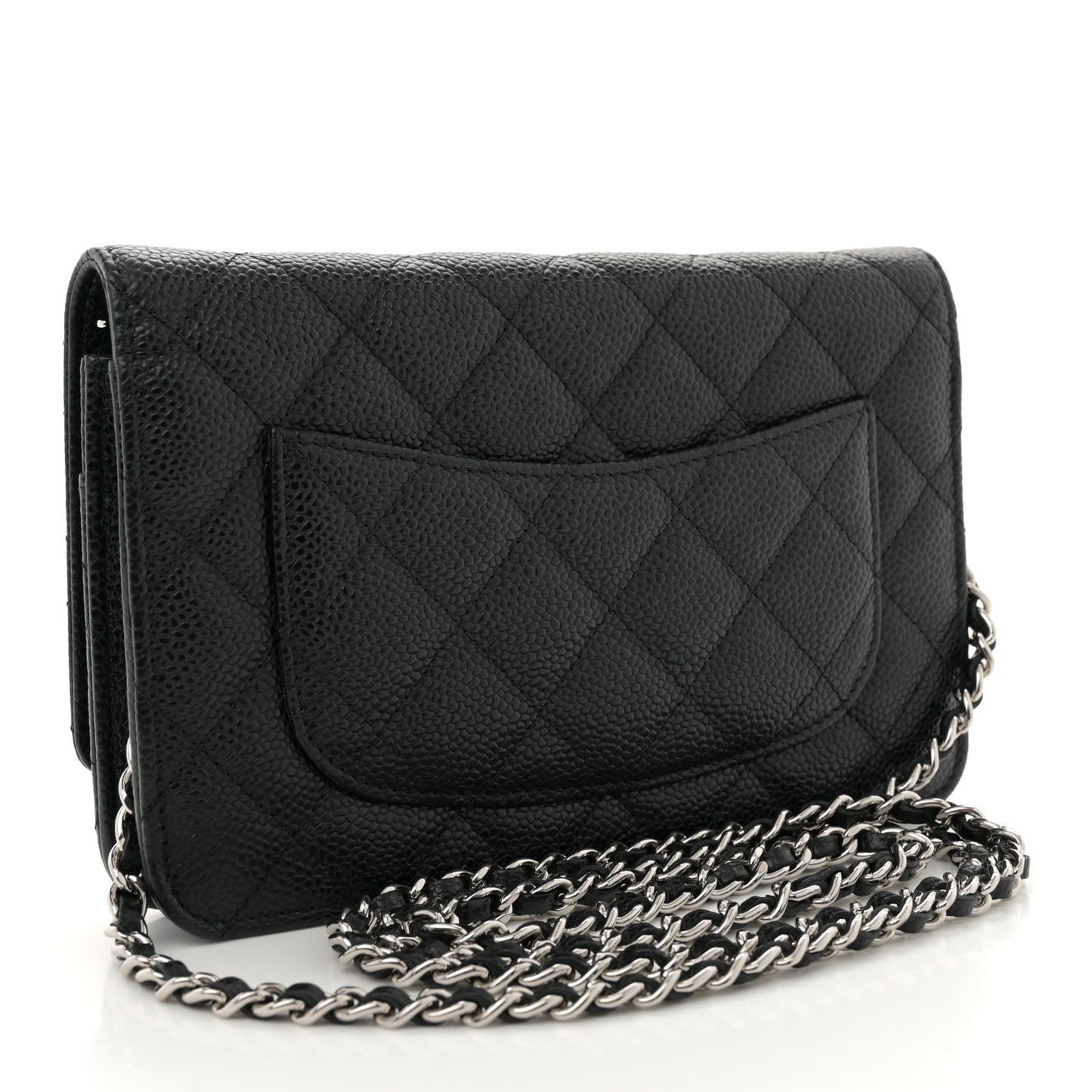 Caviar Quilted Wallet On Chain WOC Black