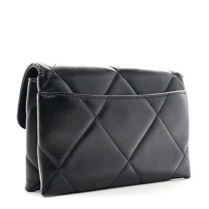 Chanel Lambskin Quilted Chanel 19 Flap Clutch Black 3 of 11