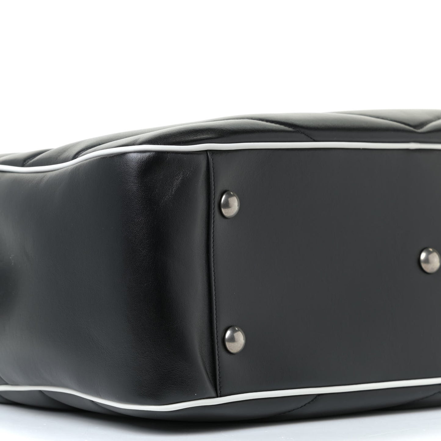 Calfskin Medium Miles Logo Bowler Duffel Bag Black