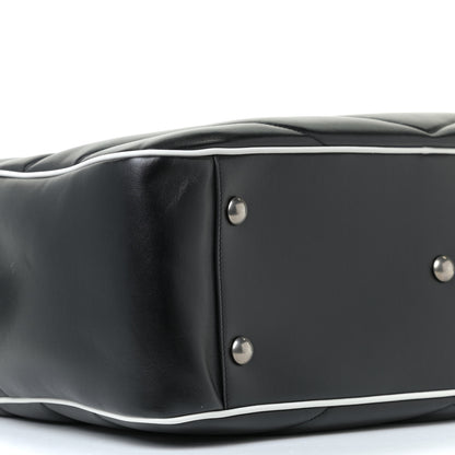Saint Laurent Calfskin Medium Miles Logo Bowler Duffel Bag Black 6 of 11