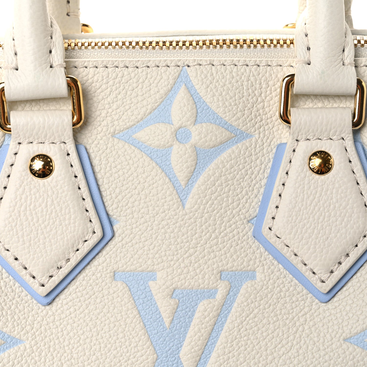 Louis Vuitton Empreinte Monogram Giant Speedy Bandouliere 20 Latte Candy Blue 7 of 9
