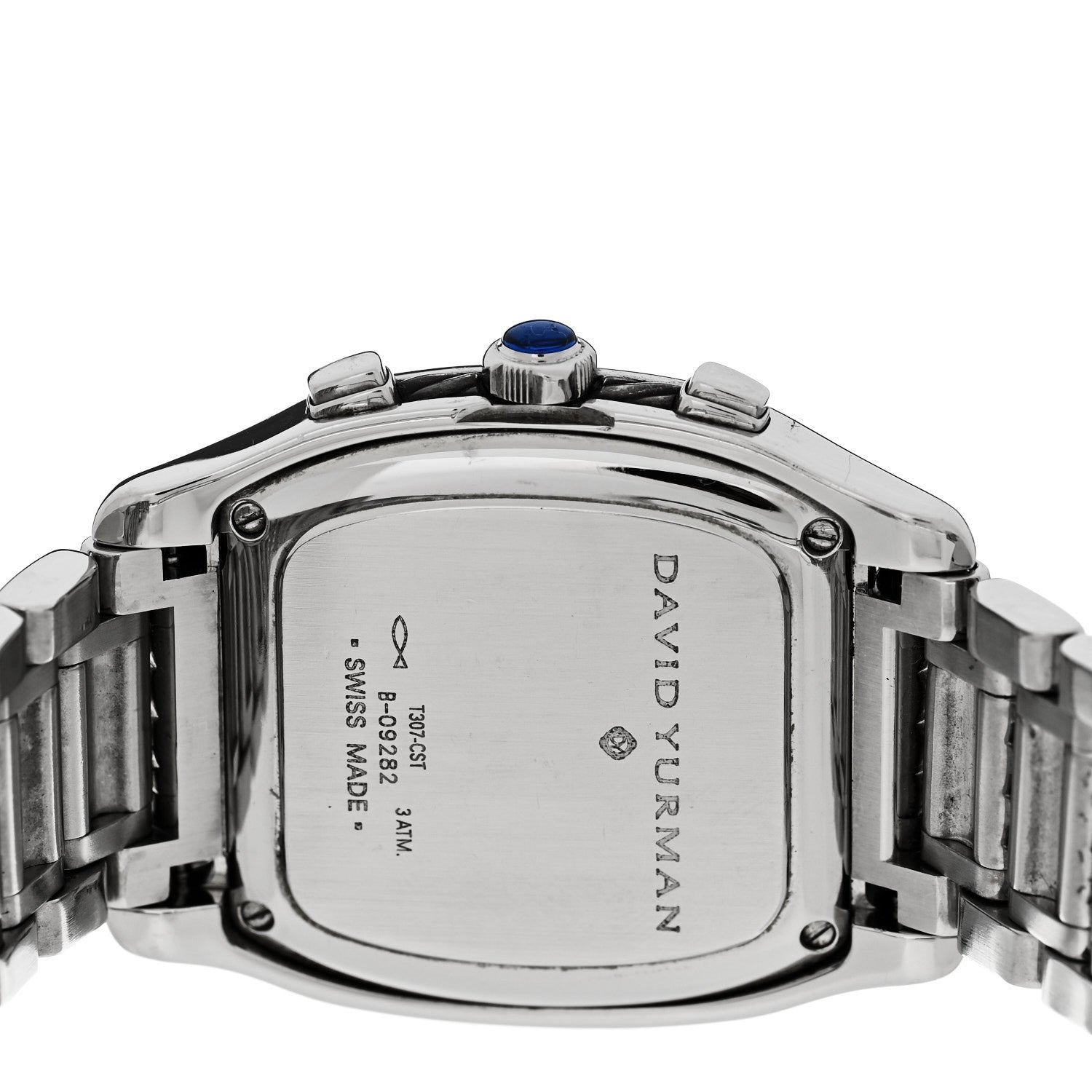 David Yurman Stainless Steel Diamond Bezel Blue Mother of Pearl 35mm Thoroughbred Chronograph Quartz Watch 4 of 5