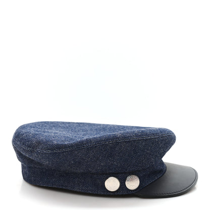 Hermes Denim Calfskin Cabourg Cap 57 Indigo 6 of 9