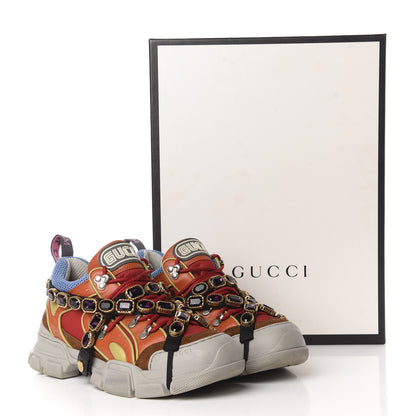 Gucci X SEGA Technical Canvas Calfskin Removable Crystals Mens Flashtrek Sneakers 7 Multicolor 13 of 13