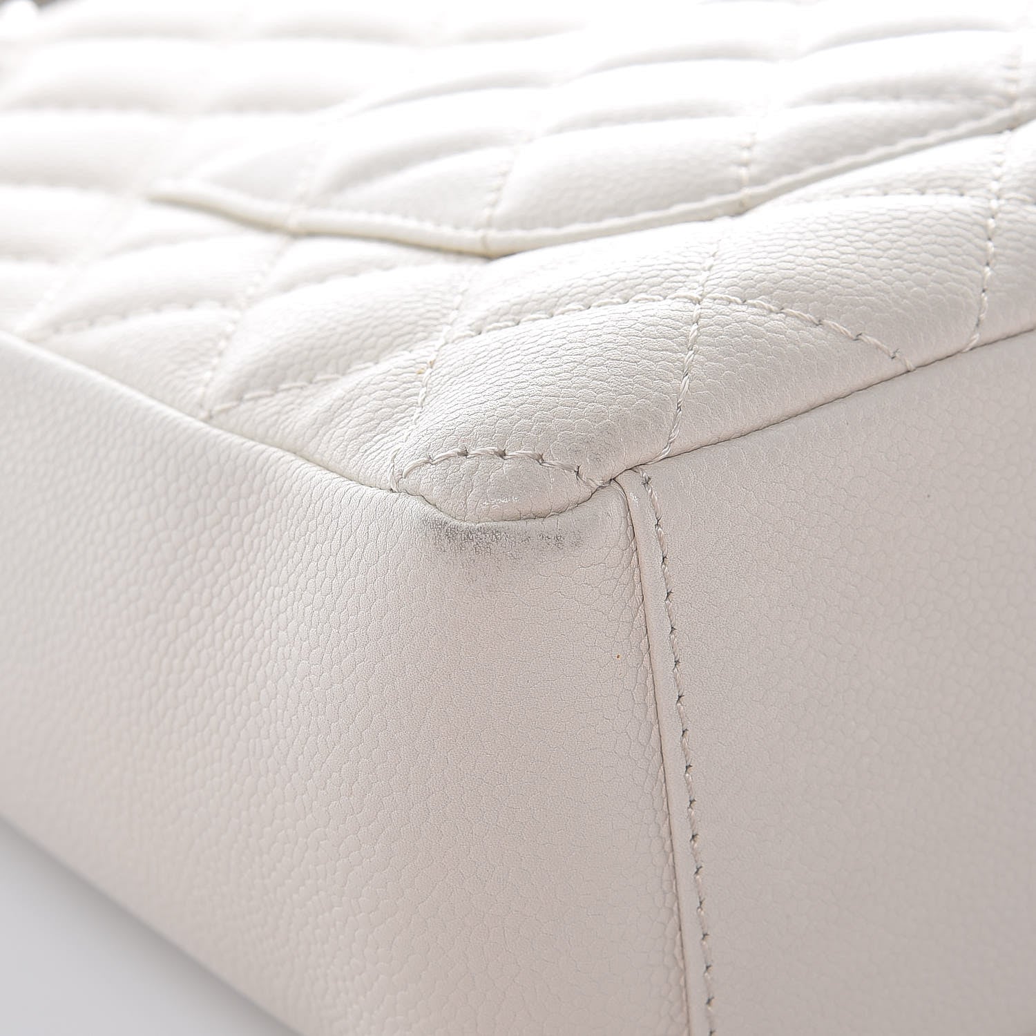 Chanel Caviar Quilted Petit Shopping Tote PST White 11 of 19