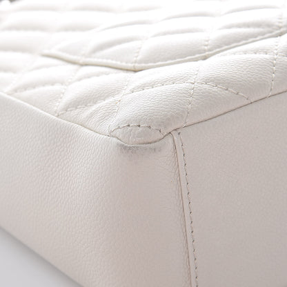 Chanel Caviar Quilted Petit Shopping Tote PST White 11 of 19