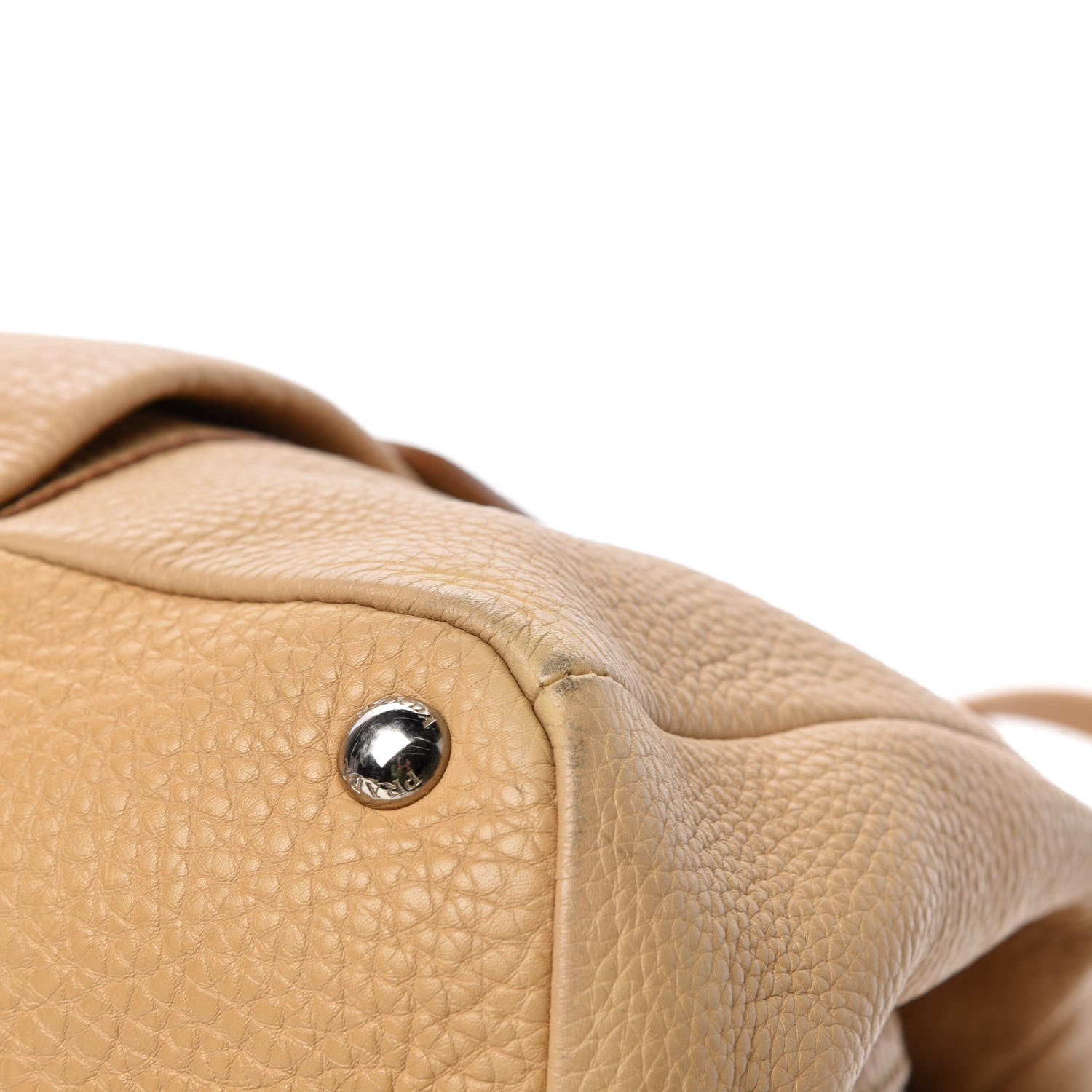 Prada Vitello Daino Pushlock Tote Sughero 9 of 14