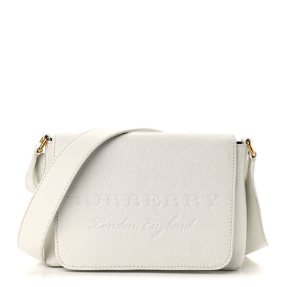 Burberry Grainy Calfskin Embossed Small Messenger White 1 of 13
