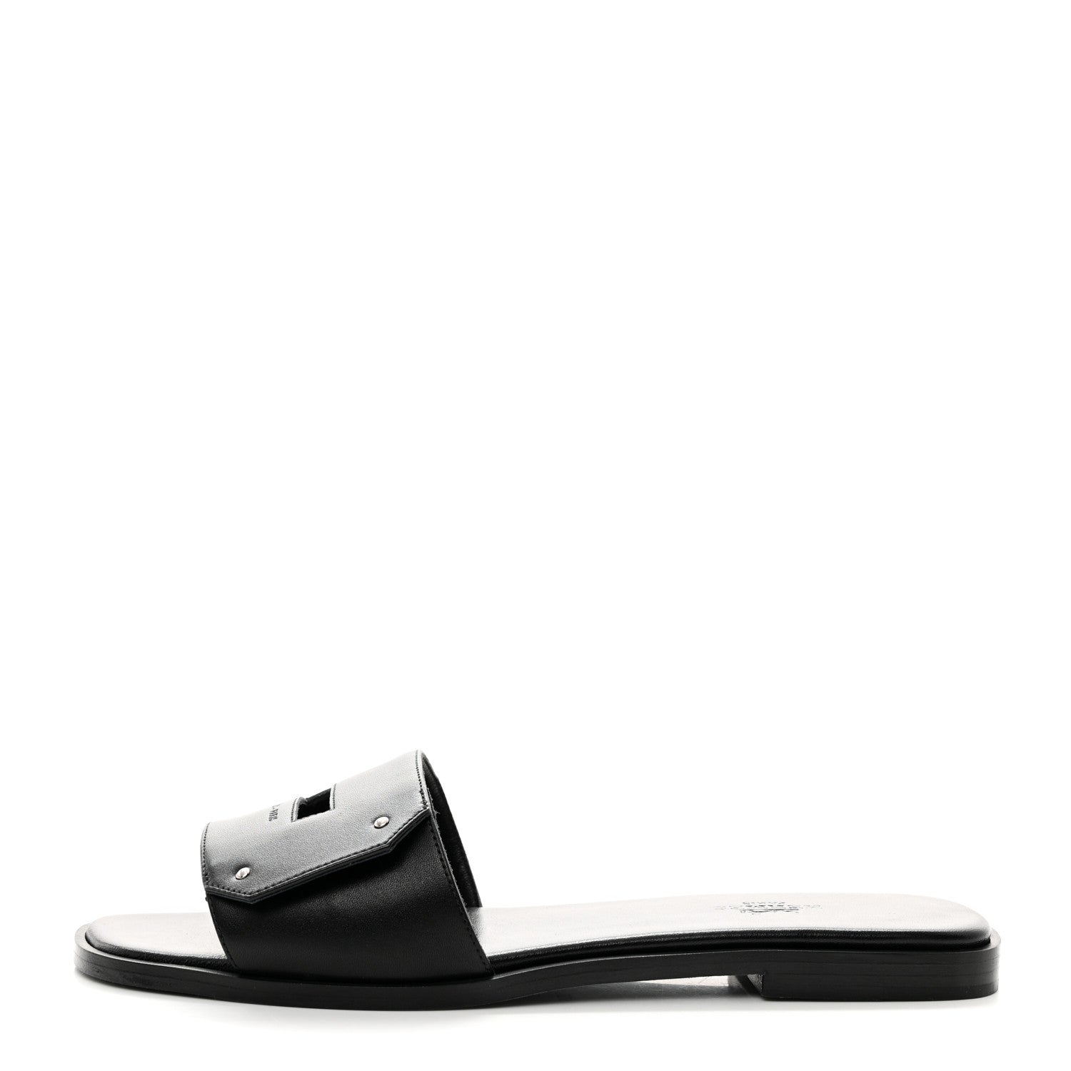 Hermes Calfskin View Sandals 38.5 Black 1 of 10