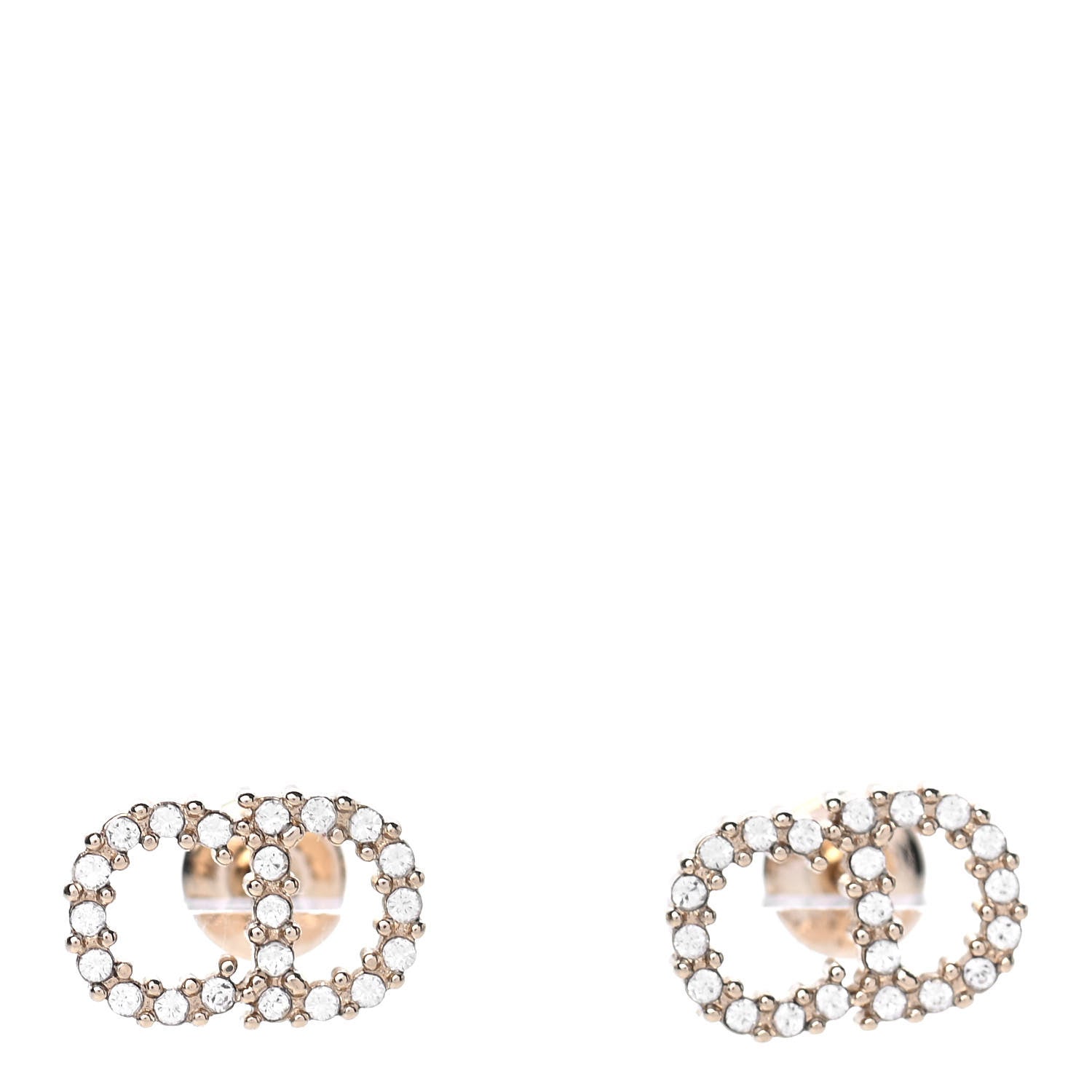 Christian Dior Crystal Clair D Lune Earrings Gold 1 of 3