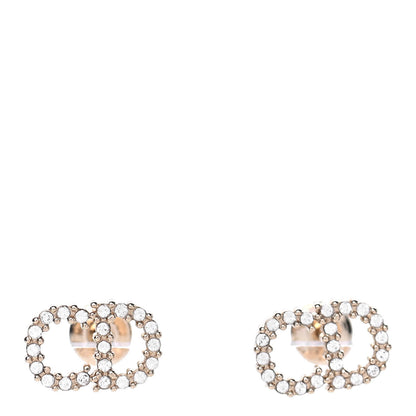 Christian Dior Crystal Clair D Lune Earrings Gold 1 of 3
