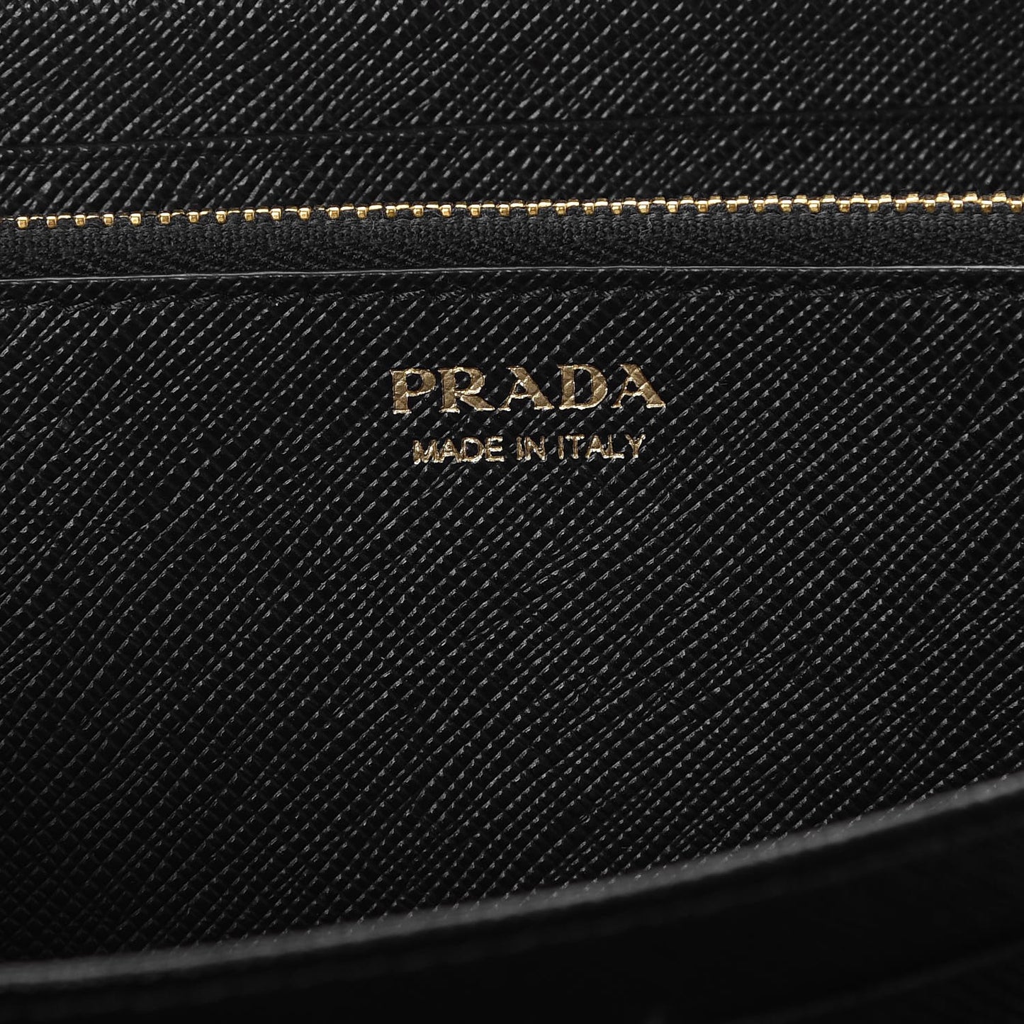 Saffiano Metal Large Zip Around Travel Wallet Nero Black
