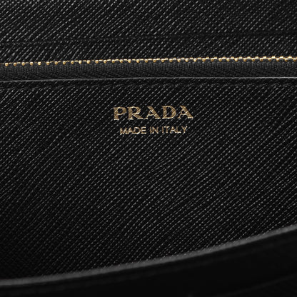 Prada Saffiano Metal Large Zip Around Travel Wallet Nero Black 7 of 8