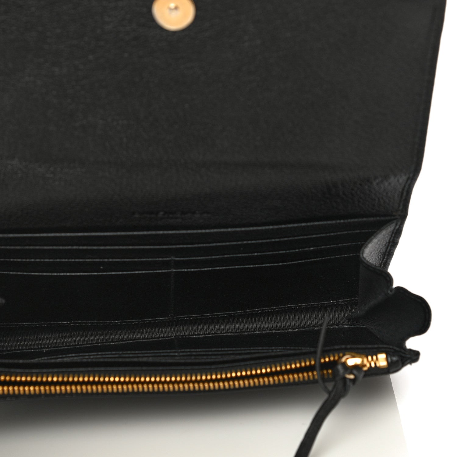 Balenciaga Chevre Gold Metallic Edge Hardware Money Wallet Black 6 of 10