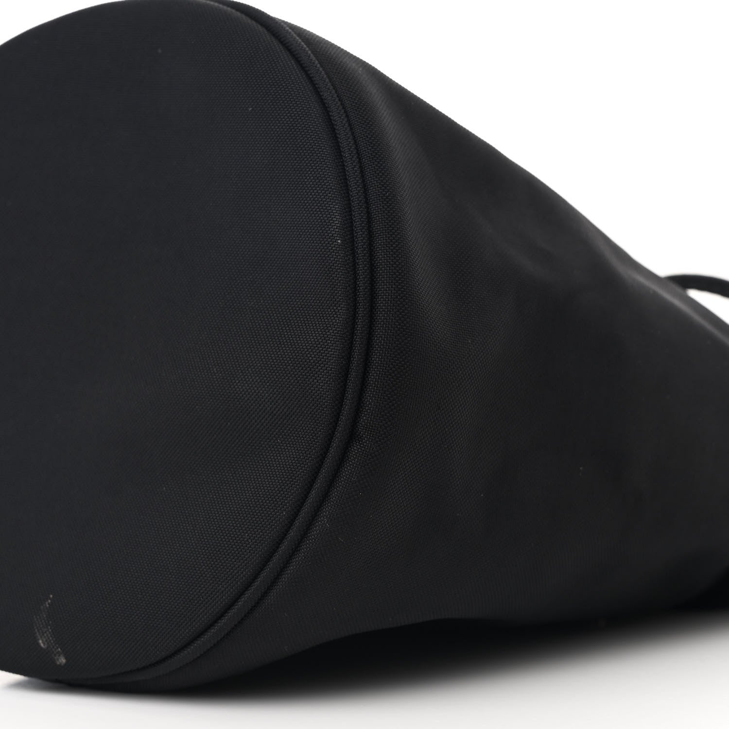 Balenciaga Recycled Sport Nylon Logo Embroidered Wheel Drawstring Bucket Bag Black White 11 of 11