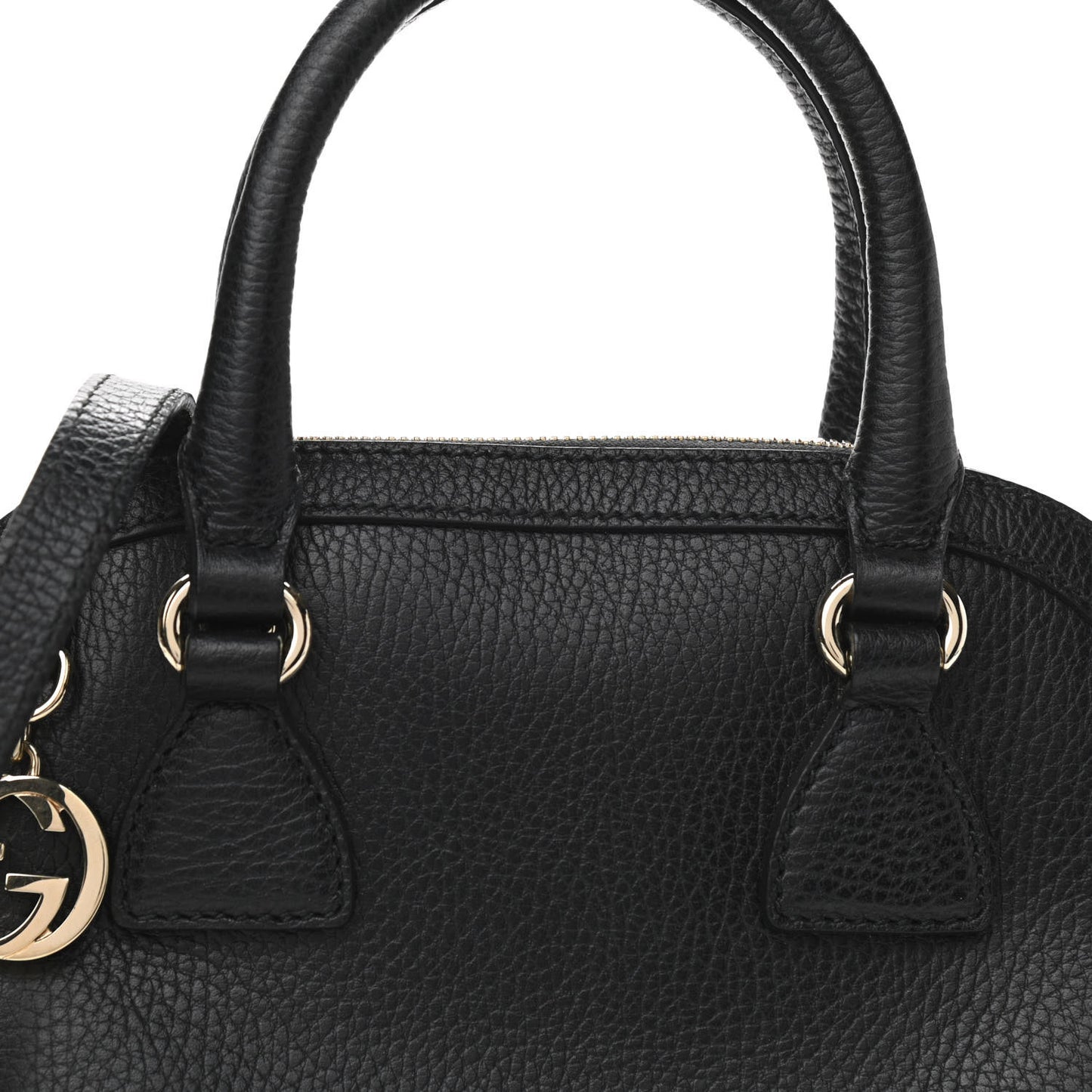 Dollar Calfskin Small GG Charm Dome Bag Black